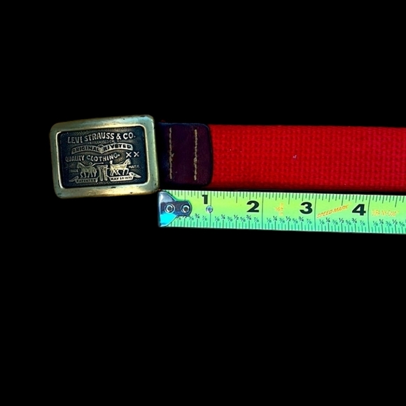 Levi’s Strauss & Co Vintage Brass Buckle & Belt made by Century 1980s Size 30 - Picture 7 of 8